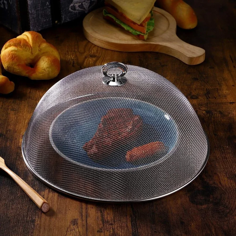 UPKOCH Stainless Steel Mesh Dome Food Cover Round Splatter Screen Anti-f…